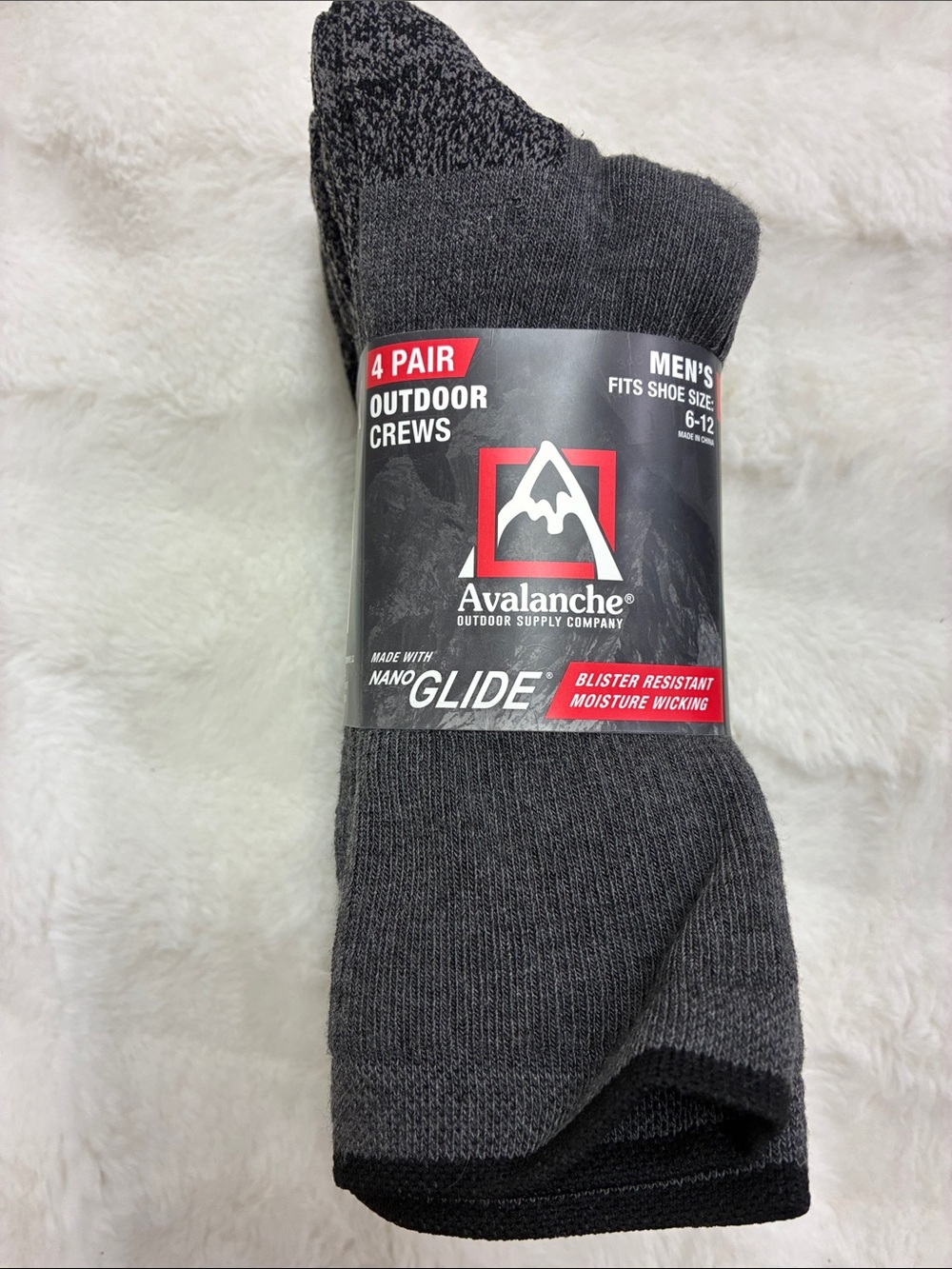 Avalanche Men's Crew Socks - Charcoal and Black